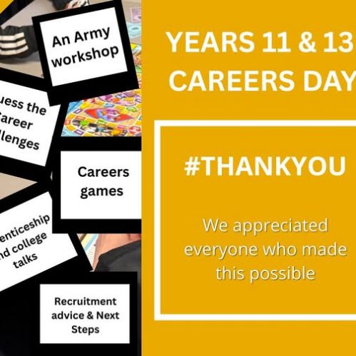 Year 11 and Year 13 students took part in a fantastic Career Drop Down Day. 